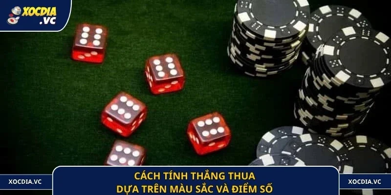 Cách tính thắng thua dựa trên màu sắc và điểm số 